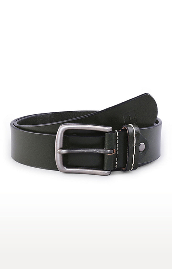 Spykar Men Olive Genuine Leather Belt
