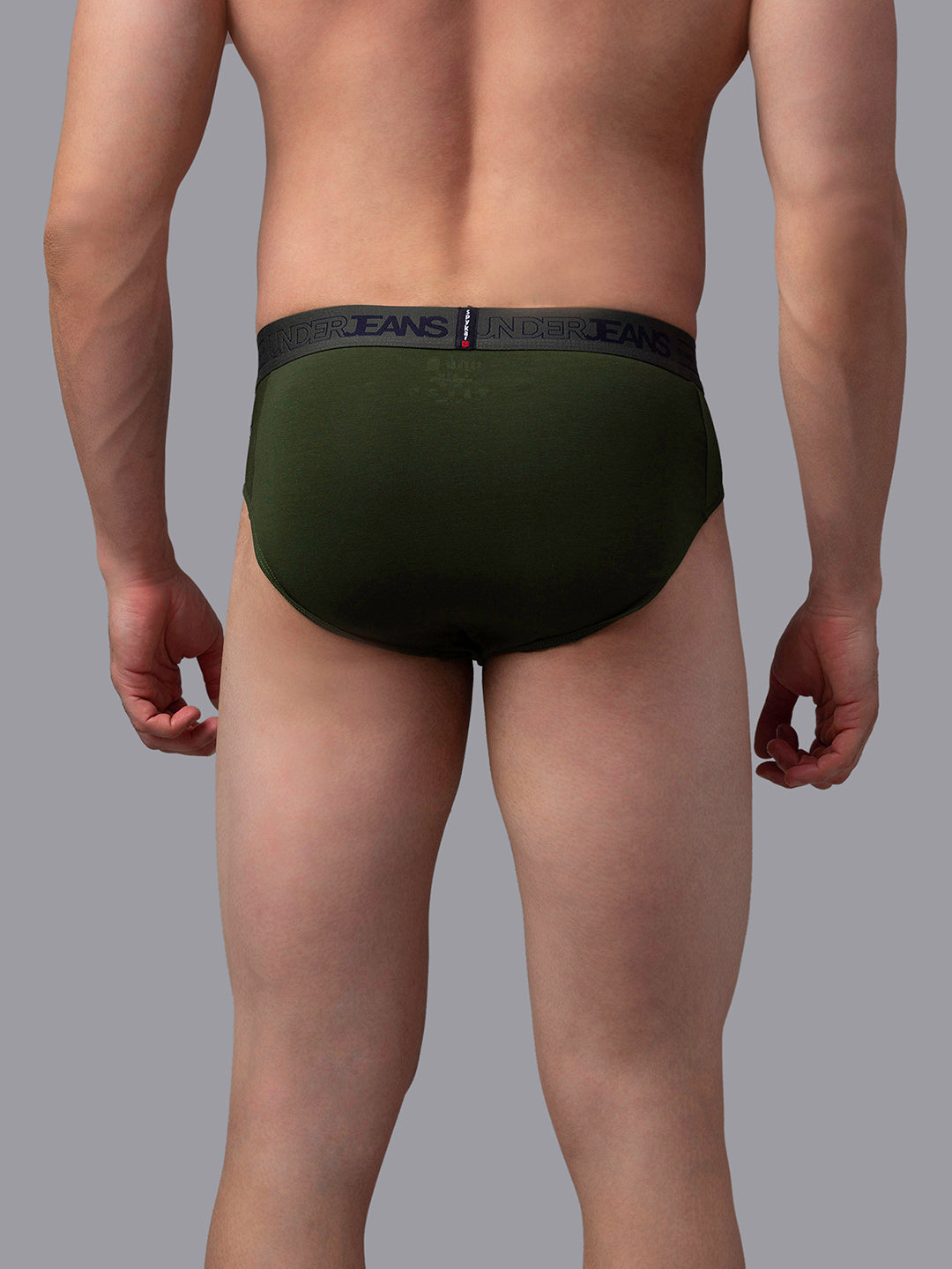Underjeans By Spykar Men Premium Cotton Blend Olive Brief