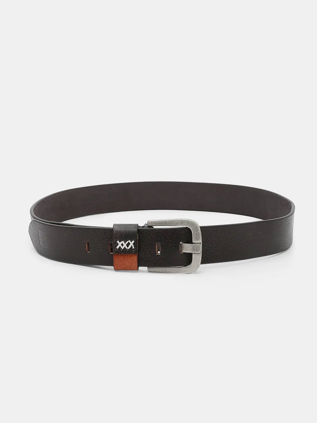 Spykar Black Leather Belt & Wallet Combo