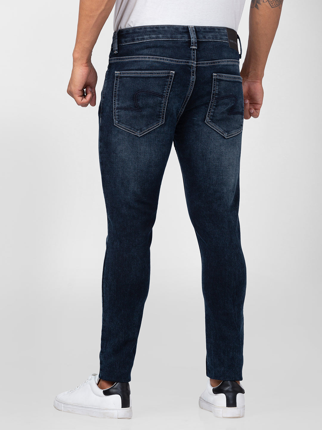 Spykar Men Dark Blue Cotton Slim Fit Tapered Length Jeans (Kano)