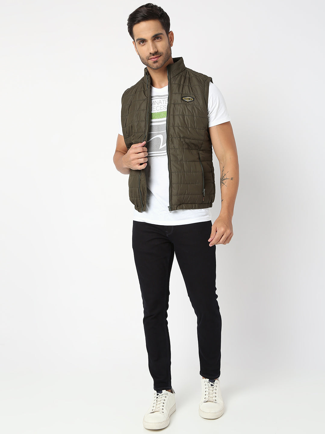 Spykar Men Forest Green Nylon Regular Fit Jacket