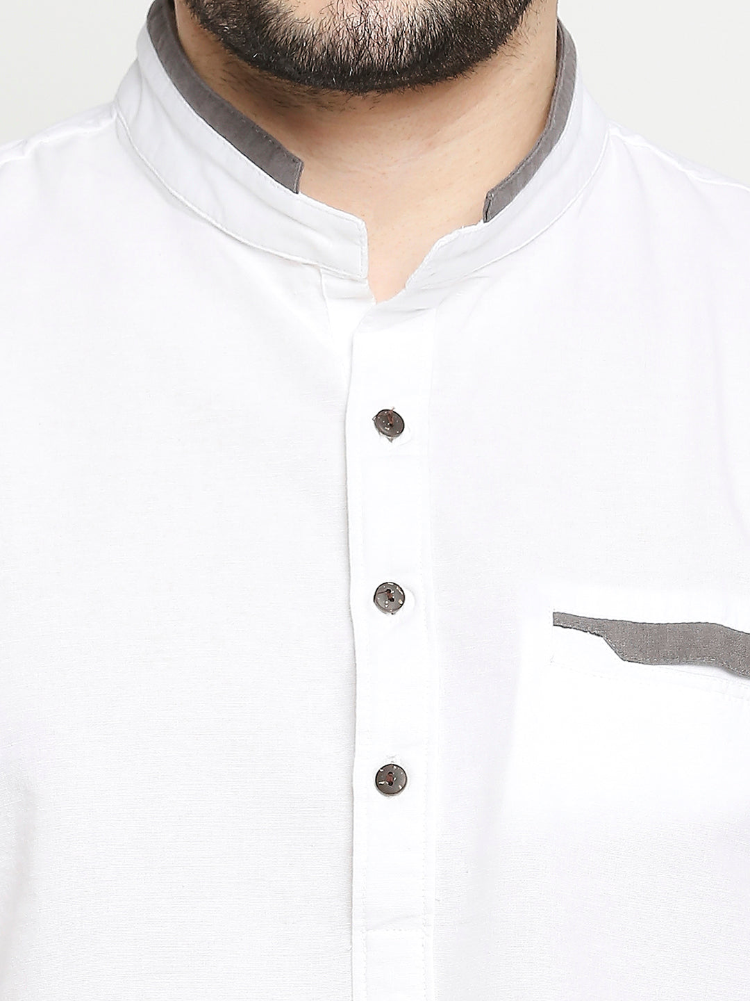 Spykar White Cotton Full Sleeve Plain Kurta For Men