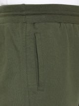 Men Premium Olive Cotton Blend Shorts - Underjeans By Spykar