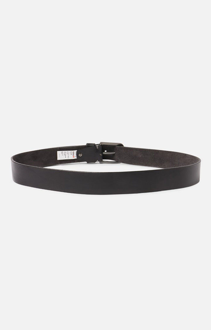 Spykar Men Black Genuine Leather Belt