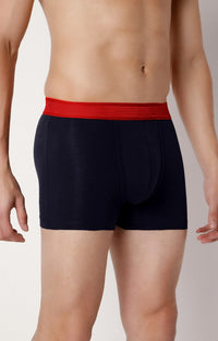 Underjeans By Spykar Men Premium Navy Cotton Blend Trunk