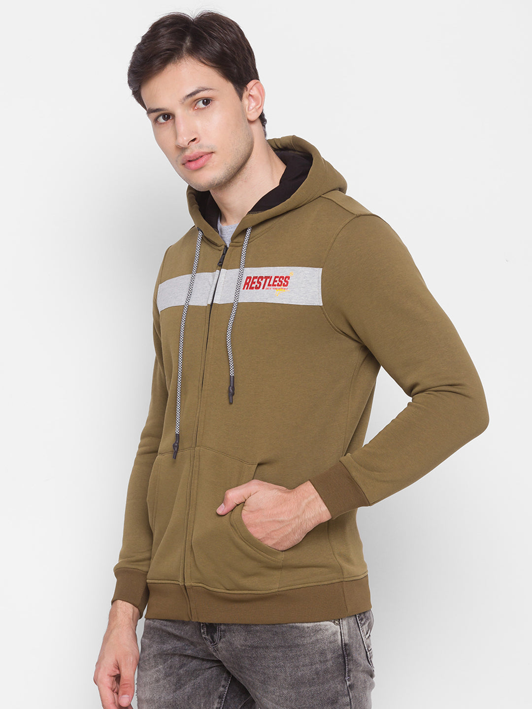 Spykar Green Cotton Sweatshirt For Men