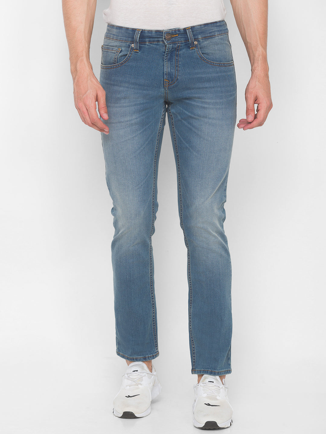 Spykar Men Vintage Blue Solid Relaxed Mid-Rise Jeans (Ricardo)