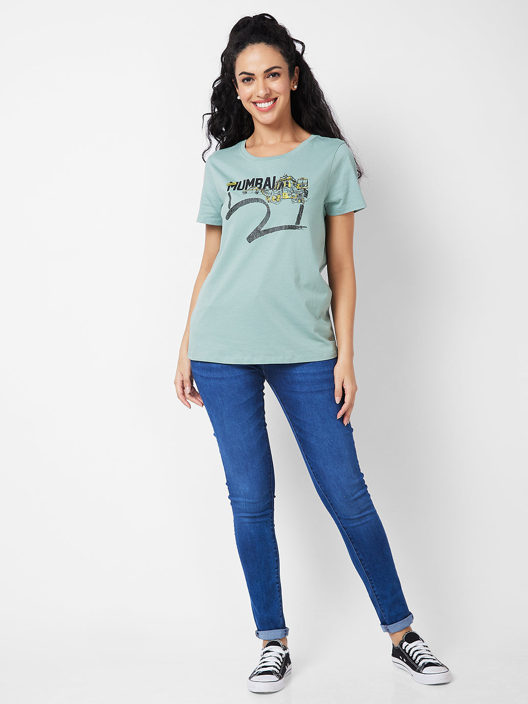 Spykar High Rise  Skinny Fit Blue Jeans For Women