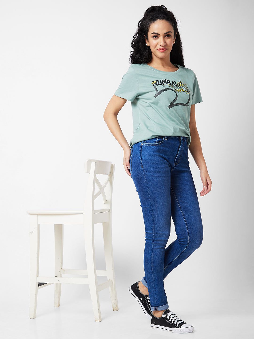 Spykar High Rise Skinny Fit Blue Jeans For Women