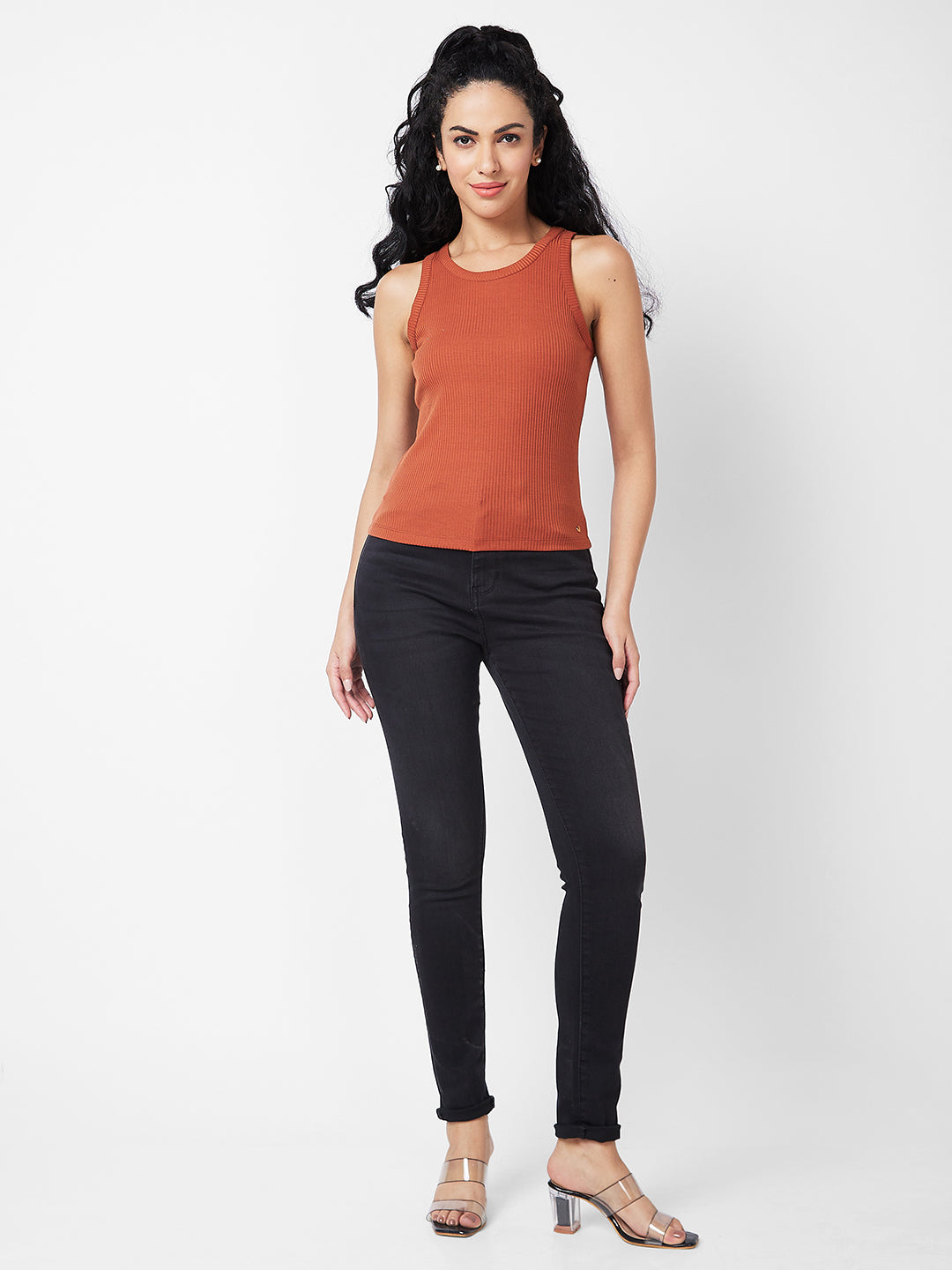 Spykar High Rise  Skinny Fit Black Jeans For Women