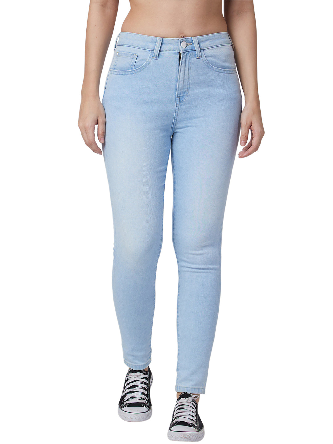 Spykar High Rise  Skinny Fit Blue Jeans For Women