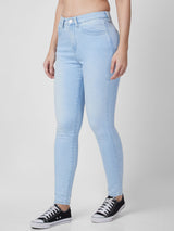 Spykar High Rise  Skinny Fit Blue Jeans For Women