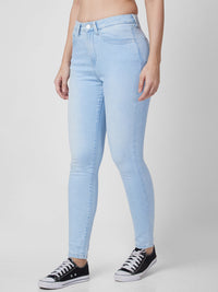 Spykar High Rise  Skinny Fit Blue Jeans For Women