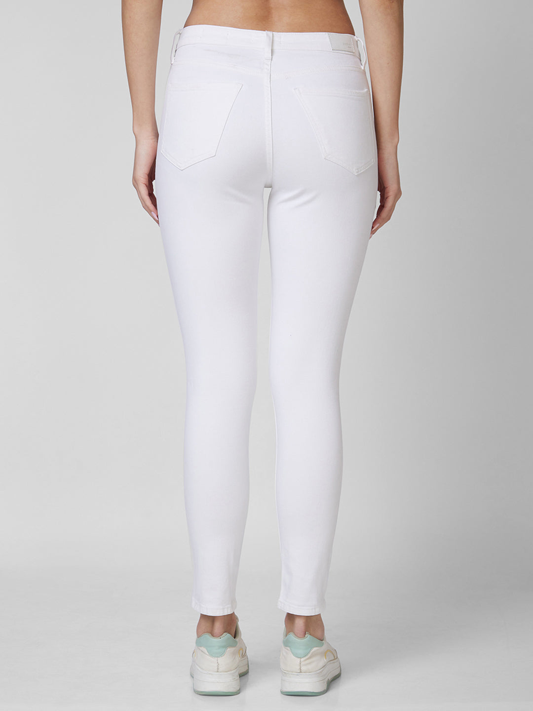 Spykar High Rise  Super Slim Fit White Jeans For Women