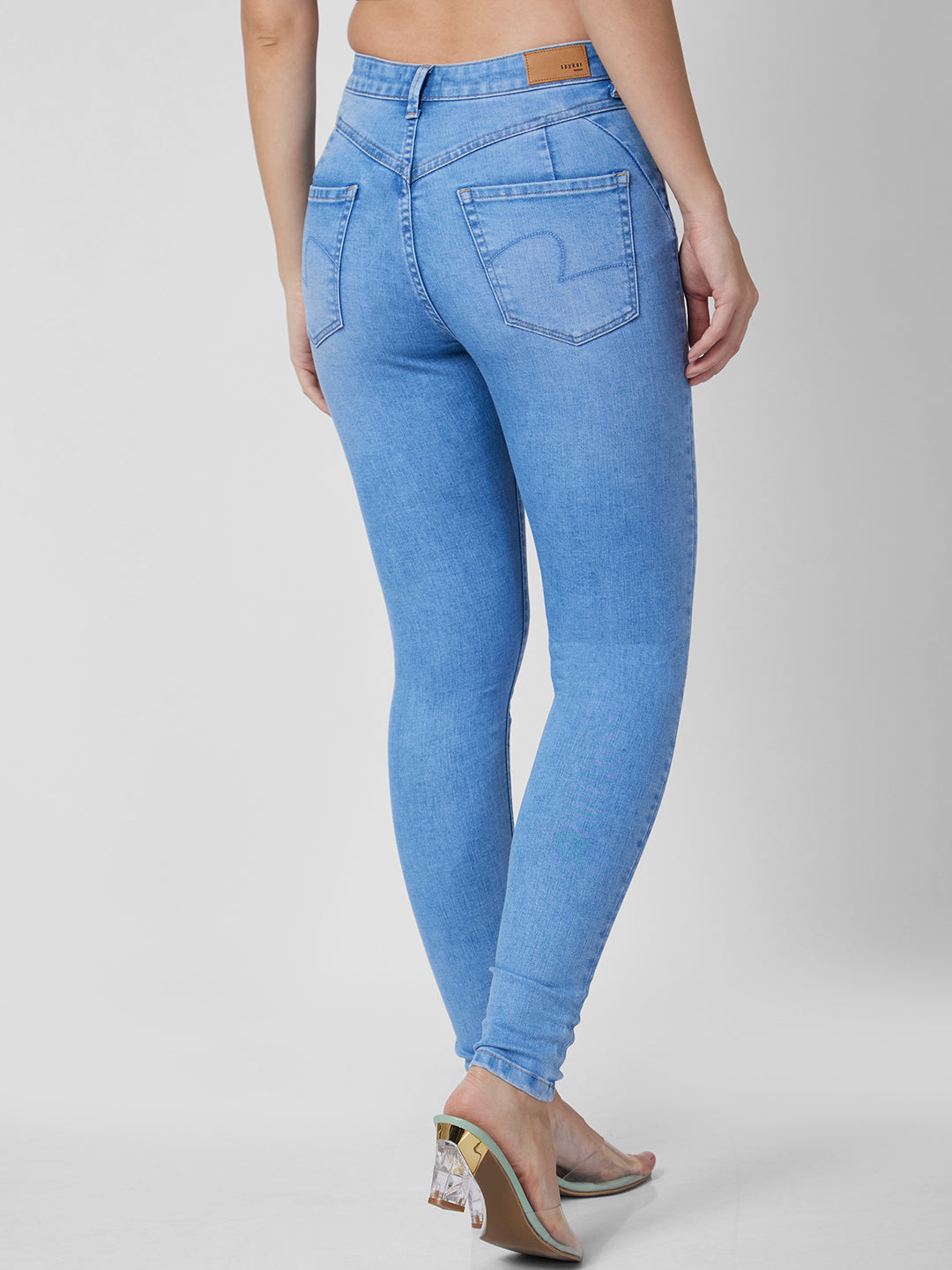 Spykar High Rise  Super Slim Fit Blue Jeans For Women