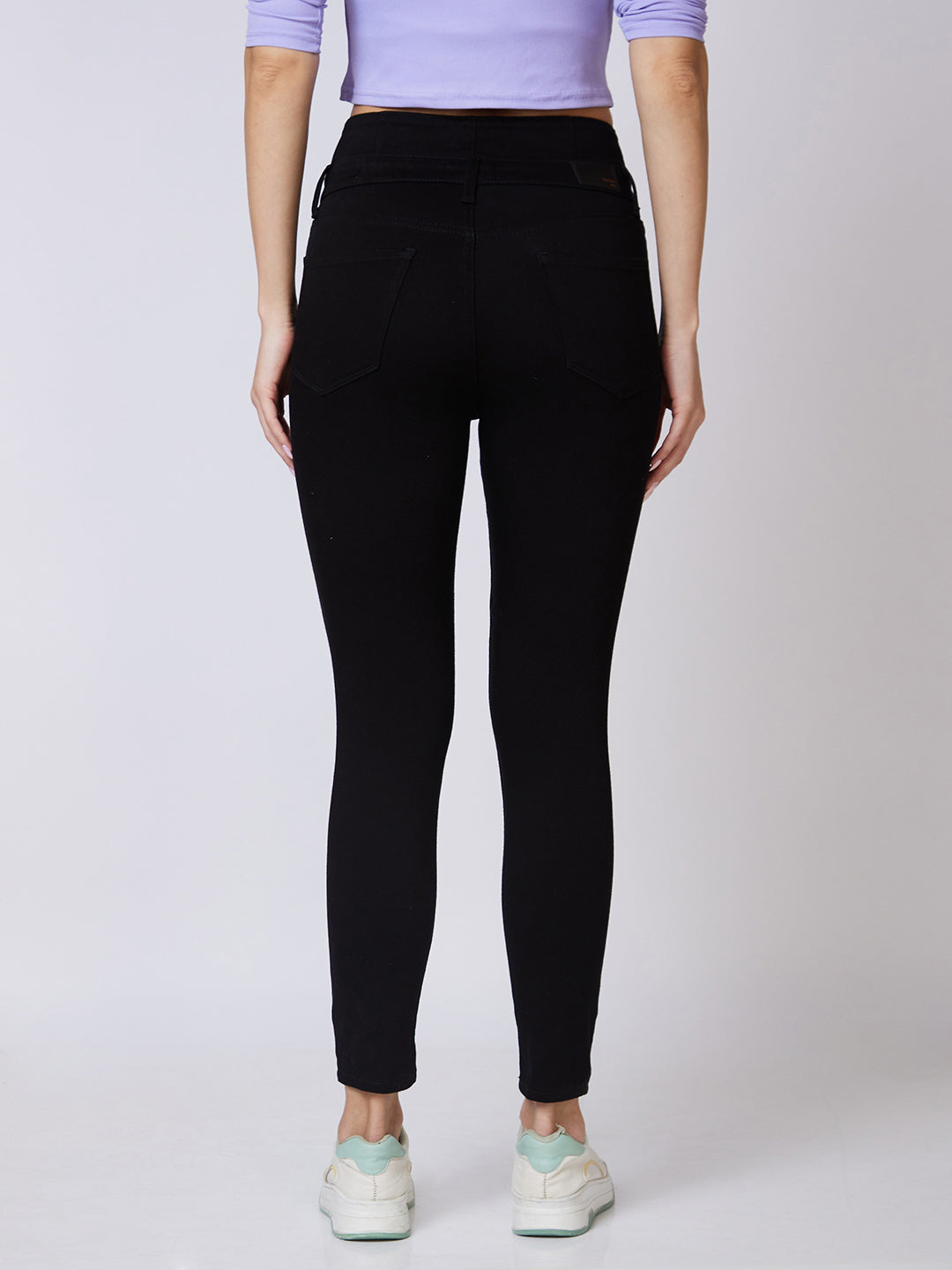 Spykar High Rise  Super Slim Fit Black Jeans For Women