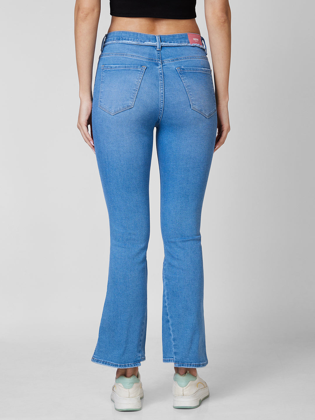 Spykar Mid Rise Bootcut Fit Blue Jeans For Women