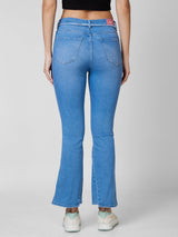 Spykar Mid Rise Bootcut Fit Blue Jeans For Women