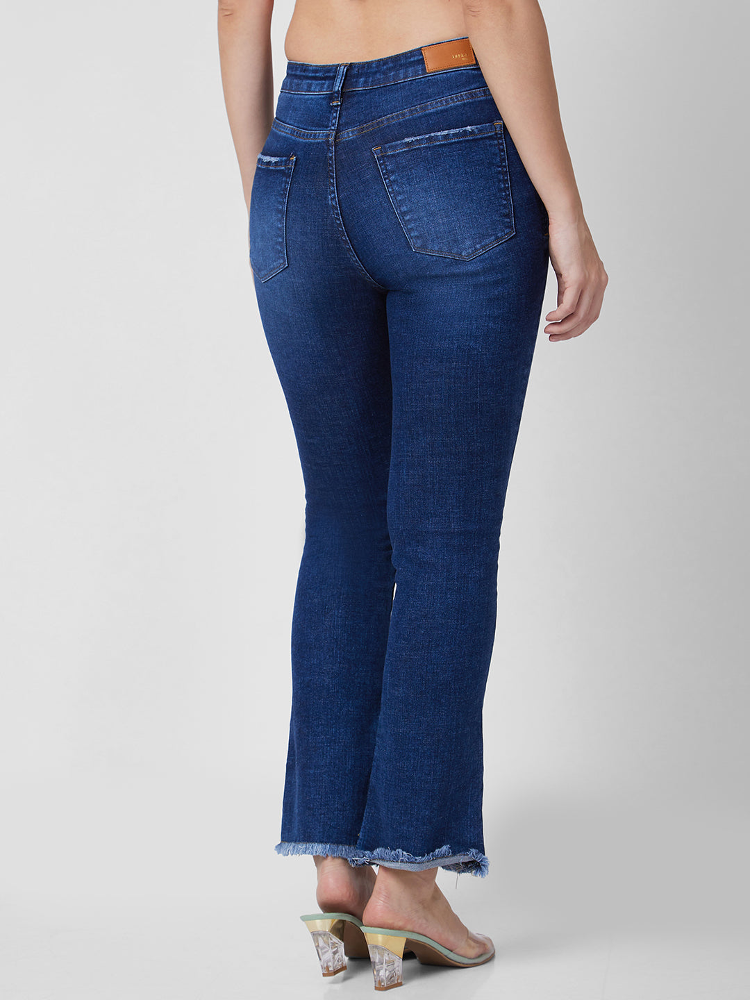 Spykar Mid Rise Bootcut Fit Blue Jeans For Women