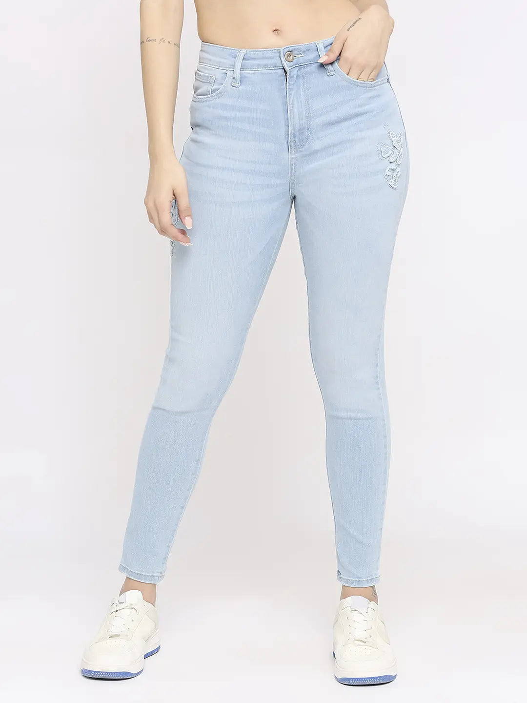 Spykar Women Light Blue Lycra Super Skinny - Clean Look High Rise Jeans-(Alexa)