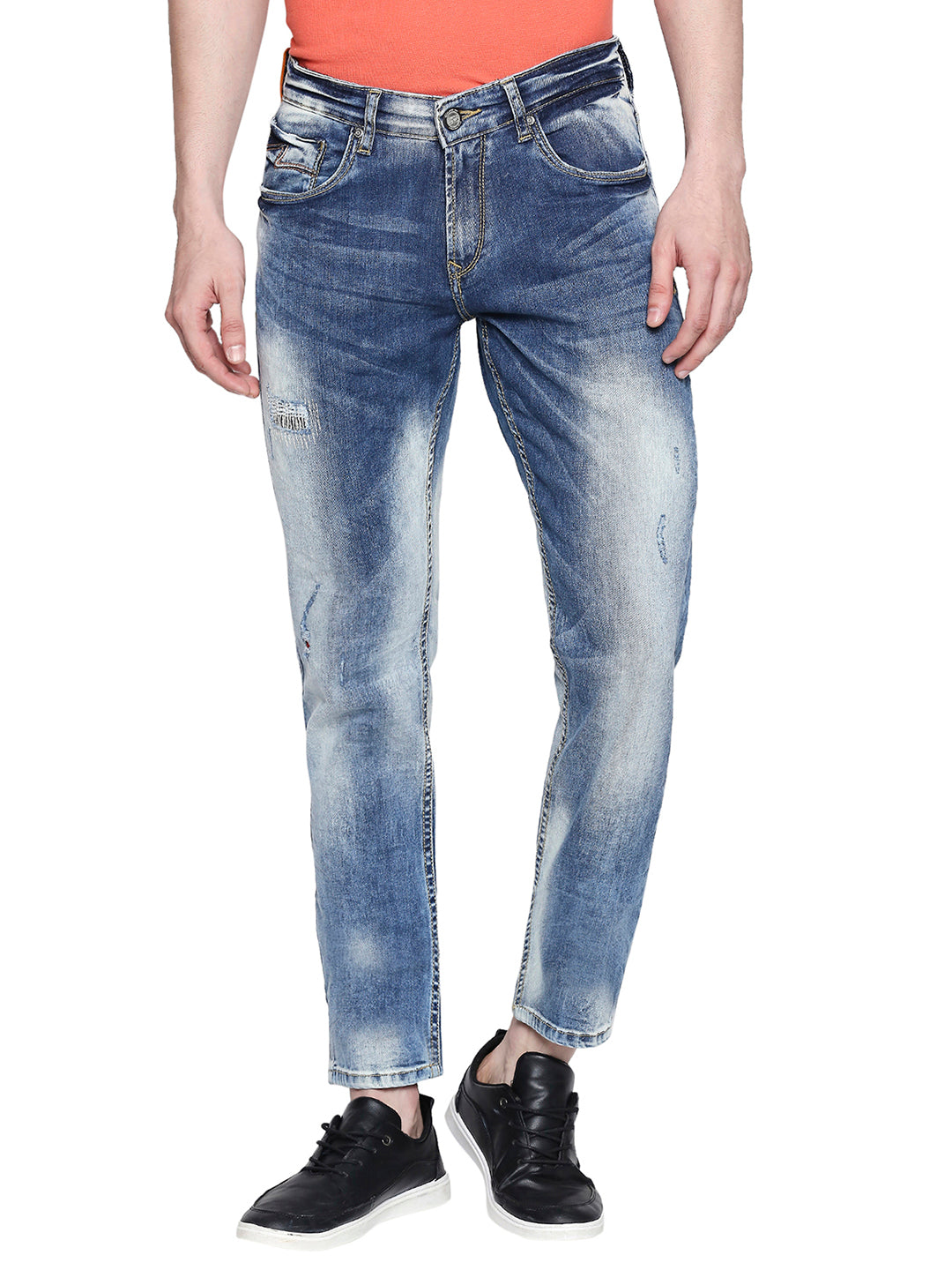 Spykar Men Blue Cotton Skinny Fit Jeans (Skinny)