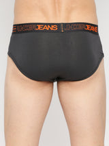 Men Premium Dark Grey Cotton Blend Brief- Underjeans By Spykar