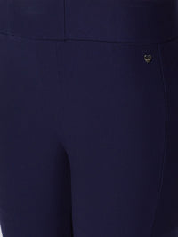 Spykar High Rise Skinny Fit Blue Knits Pant For Women