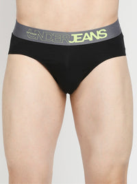 Men Premium Olive & Black Cotton Blend Brief - Pack Of 2- Underjeans By Spykar