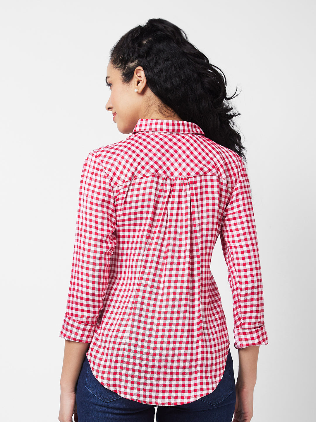 Spykar PINK Checks Shirt For Women