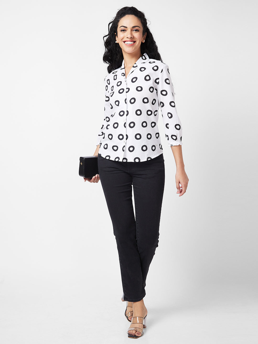 Spykar WHITE Printed Shirt For Women