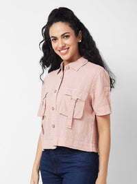 Spykar PINK Solid Shirt For Women