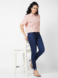 Spykar PINK Solid Shirt For Women