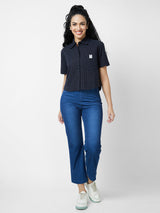 Spykar Black Solid Shirt For Women