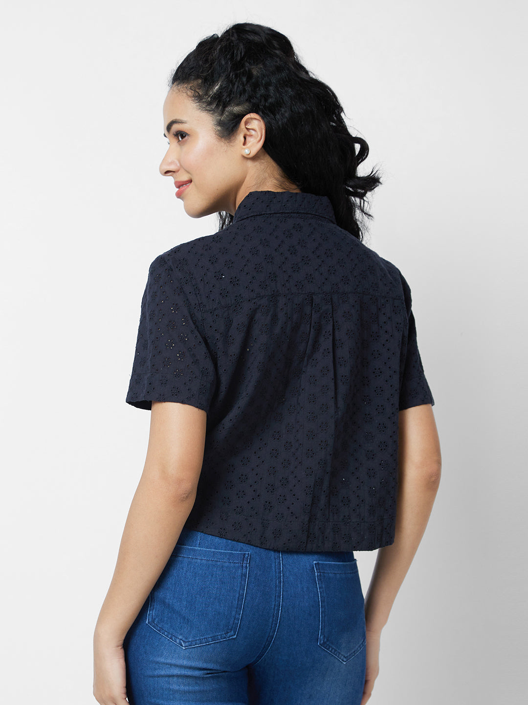 Spykar Black Solid Shirt For Women