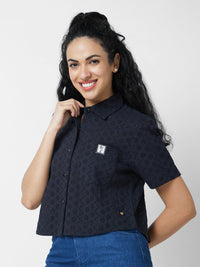 Spykar Black Solid Shirt For Women