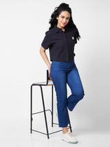 Spykar Black Solid Shirt For Women