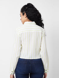 Spykar YELLOW Stripes Shirt For Women