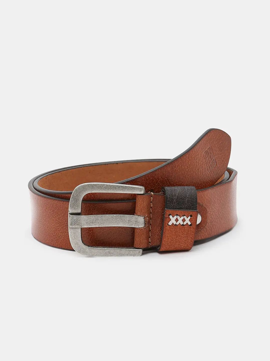 Spykar Brown Leather Belt & Wallet Combo