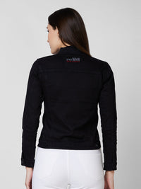 Spykar Regular Fit Black Jacket For Women