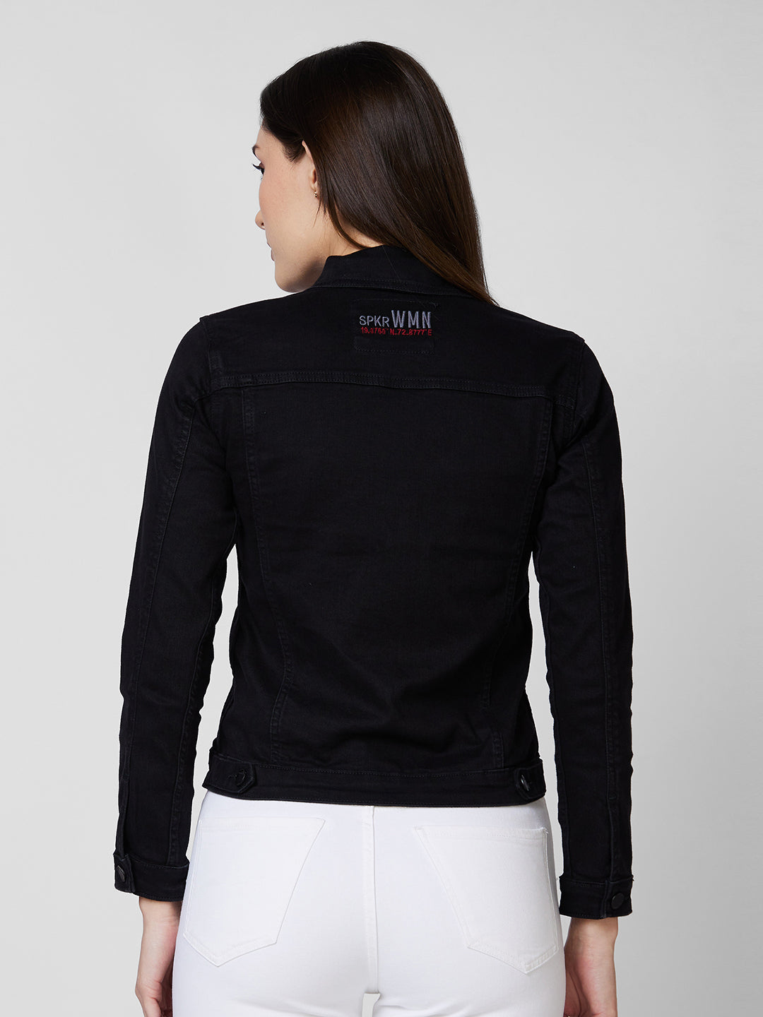 Spykar Regular Fit Black Jacket For Women