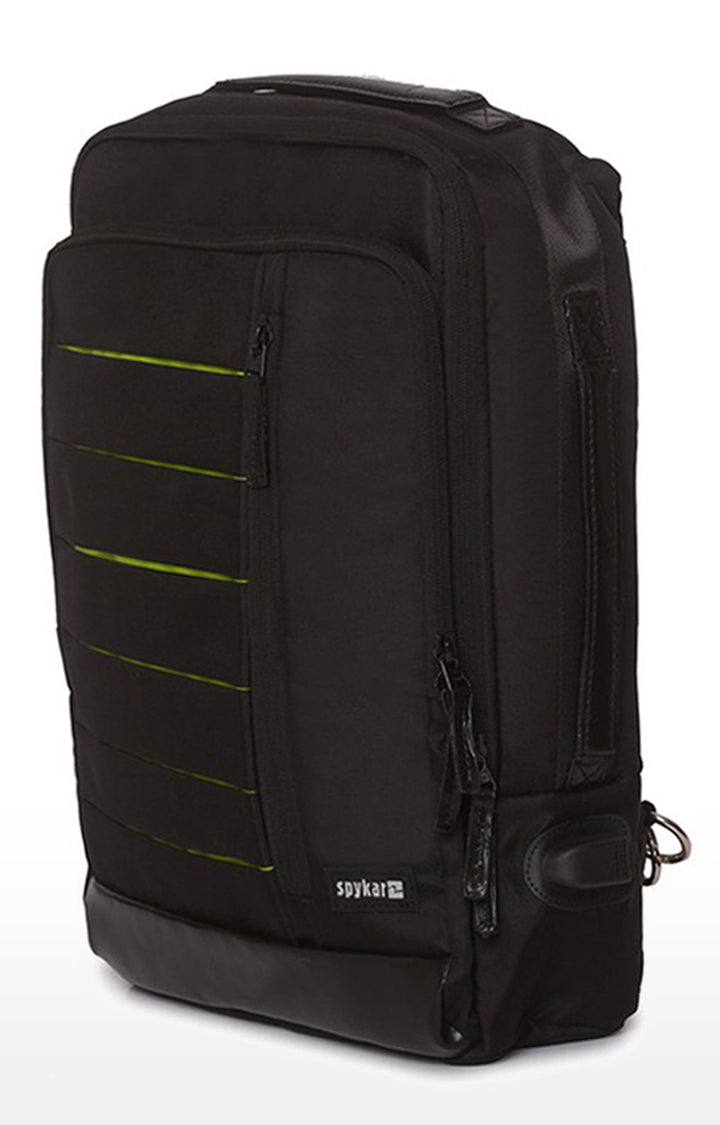 Spykar Black Polyster Backpack