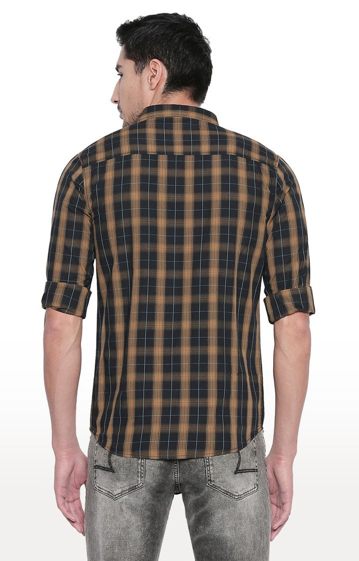 Spykar Men'S Black Cotton Checked Casual Shirts