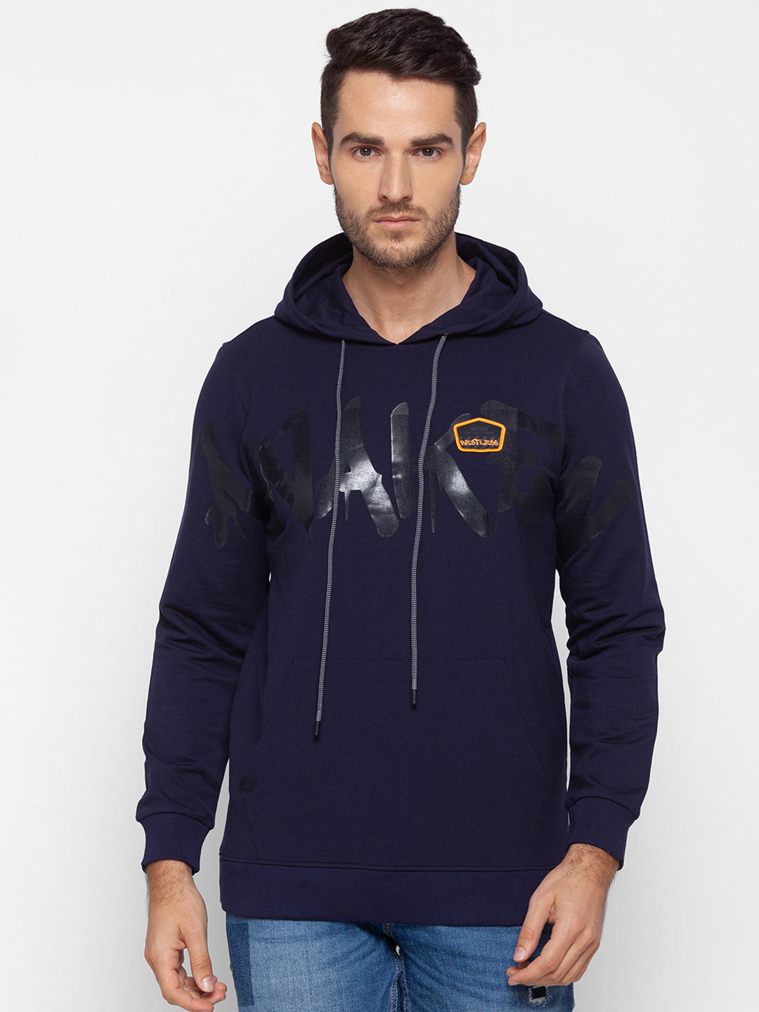 Spykar Blue Cotton Sweatshirt For Men