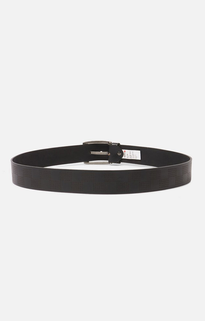 Spykar Men Black Genuine Leather Belt