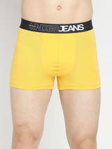 Men Premium Yellow & Navy Blue Cotton Blend Trunk - Pack Of 2- Underjeans By Spykar