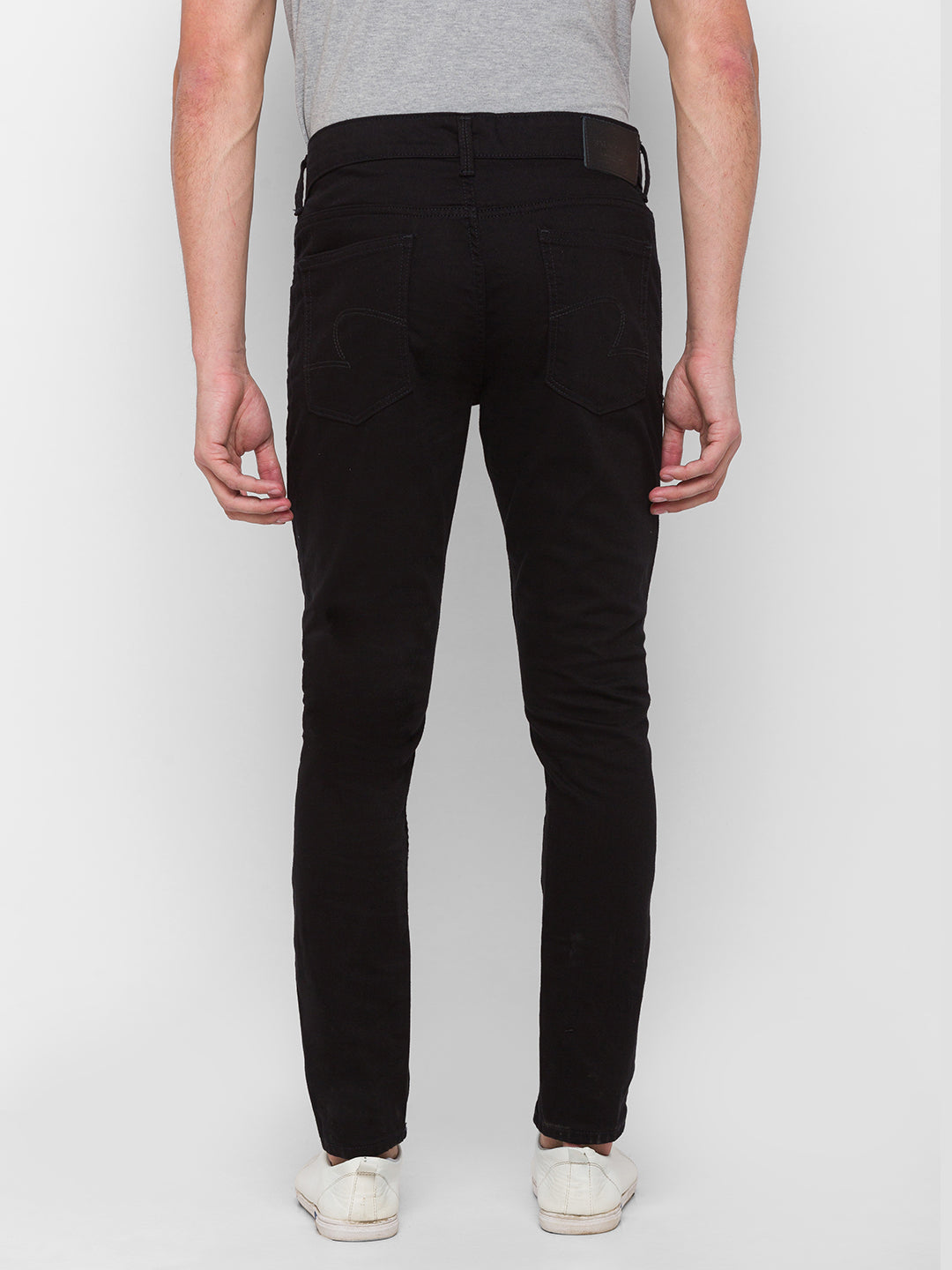 Spykar Men Black Cotton Slim Fit Tapered Length Jeans (Kano)