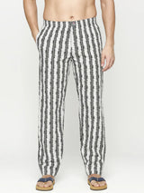 Men Premium Cotton Printed Grey Pyjama- Underjeans By Spykar