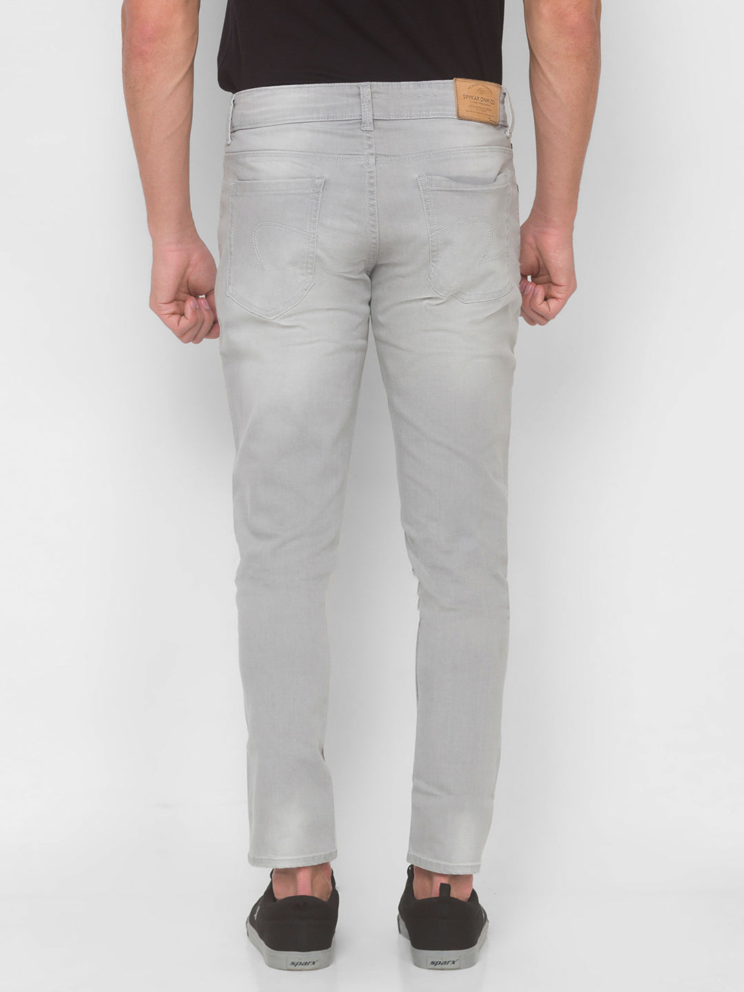 Spykar Men Grey Cotton Slim Fit Tapered Length Jeans (Kano)