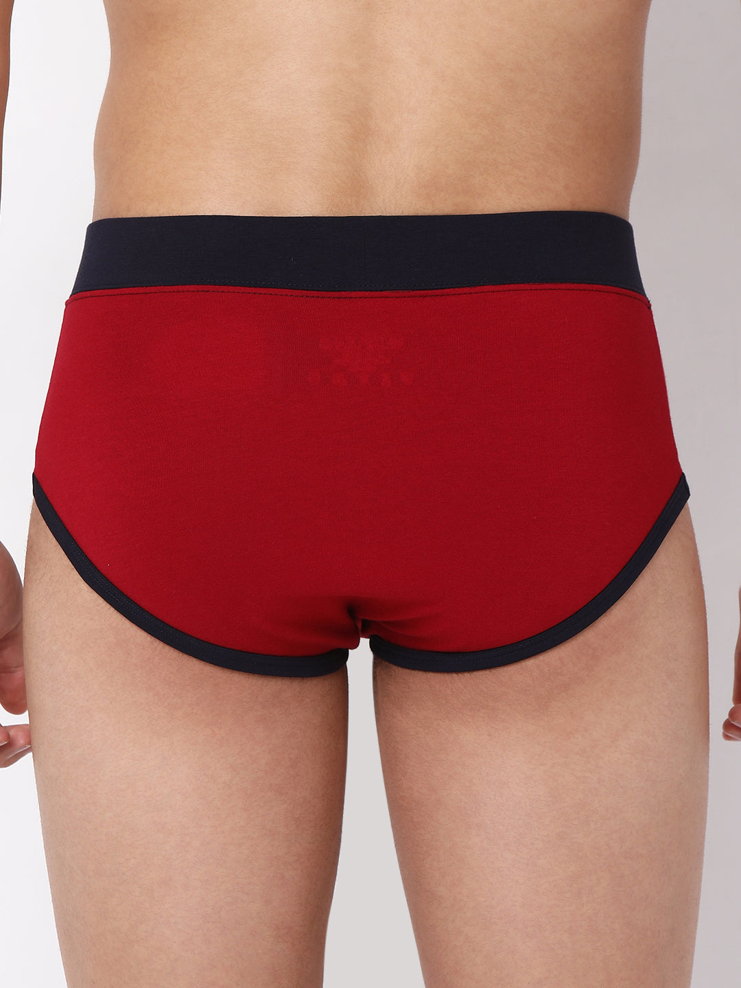 Men Premium Cotton Blend Maroon Brief- Underjeans By Spykar