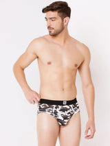 Men Premium Camo 1 & Camo 2 Cotton Blend Brief (Pack Of 2)- Underjeans By Spykar